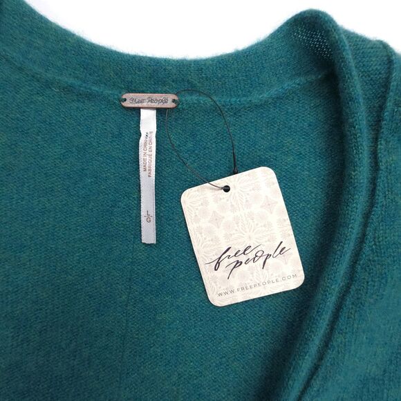 NWT Free People School Boy Cashmere Cardigan Sweater Minimal Preppy Lagenlook - Picture 2 of 7